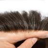 FACE MIRACLE French Lace Human Hair Toupee for Men PU Poly Skin Around Edge Mens Hairpieces Toupee Human Hair Replacement Systems Natural Hairline 6X9 80% #330#3 Dark Brown+30% Grey view 4