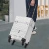 Fletxify Rolling Makeup Train Case With Locks And Drawers, Professional Aluminum Cosmetic Trolley Cases W/4 Universal Wheels For Makeup Artist Tattooist Nail Tech Hairstylists view 3