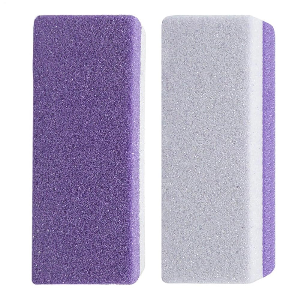 2Pcs Foot Pumice Stone for Feet Hard Skin Callus Remover, Pedicure Stone Ped File Scrubber for Smooth Feet and Heels Repair, Double Sided Dead Skin Cracked Foot Scrubbers for Shower Tub