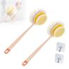 2-in-1 Bath Scrubber & Back Brush, Extra Long Handle, Shower Brush with Bath Balls and Bristles, Exfoliating Shower Ball, Double Sided Bath Brush, Soft Bristles, Wet or Dry (2pcs-A1+B2) view 1