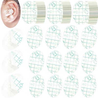 100 PCS Clear Waterproof Ear Covers for Shower  Disposable Swimming Ear Stickers - Ear Shower Caps Protectors for Shower,Swimming, Surfing, Snorkeling & Water Sports 2.7 x 1.7in