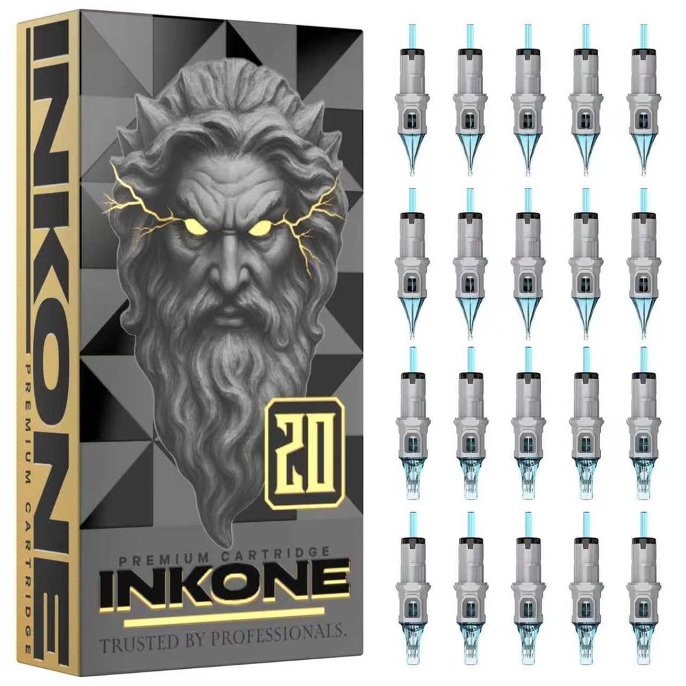 INKONE Tattoo Cartridge Needles, 20PCS Assorted Tattoo Gun Needles Disposable Tattoo Needle Cartridge for Round Liner Shader (20PCS #12 Standard RL+RM)