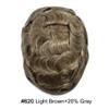 FACE MIRACLE Swiss Lace Front Human Hair Toupee for Men NPU Poly Coated Breathable Invisible Hairline Hand-Tied Real Hair Replacement System Mens Hairpiece 7X10 100% #620#6 Light Brown+20% Gray view 2