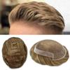 FACE MIRACLE Swiss Lace Front Human Hair Toupee for Men NPU Poly Coated Breathable Invisible Hairline Hand-Tied Real Hair Replacement System Mens Hairpiece 7X10 100% #620#6 Light Brown+20% Gray view 3