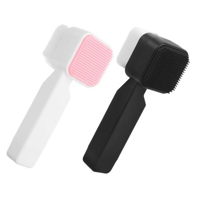 2Pcs Double Sided Face Brush with Long Handle Soft Cleansing Brush Tool for Deep Cleaning Ergonomic Design for Gentle Exfoliation for All Skin Types