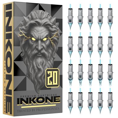 INKONE Tattoo Needles, Tattoo Needles Assorted 20PCS Mixed Size Tattoo Cartridge Needles Round Liner Work Fits Most Tattoo Machines(RL+RM)