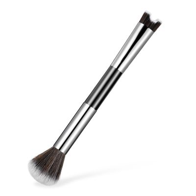 2 in 1 Nose Contour Brush, U-Shaped Nose Sculpting & Blush Brush Dual-Ended Fluffy Contouring Brushes Precision Defining Angled Cheek Bones, Highlight, Powder, Contour, Makeup Beginners (Black)