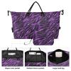 Animal Purple Black Decorative Travel Hand Bag Large Gym Bag with Toiletry Bag for Yoga 2 Pcs Set bolso Viajero para Mujer view 2