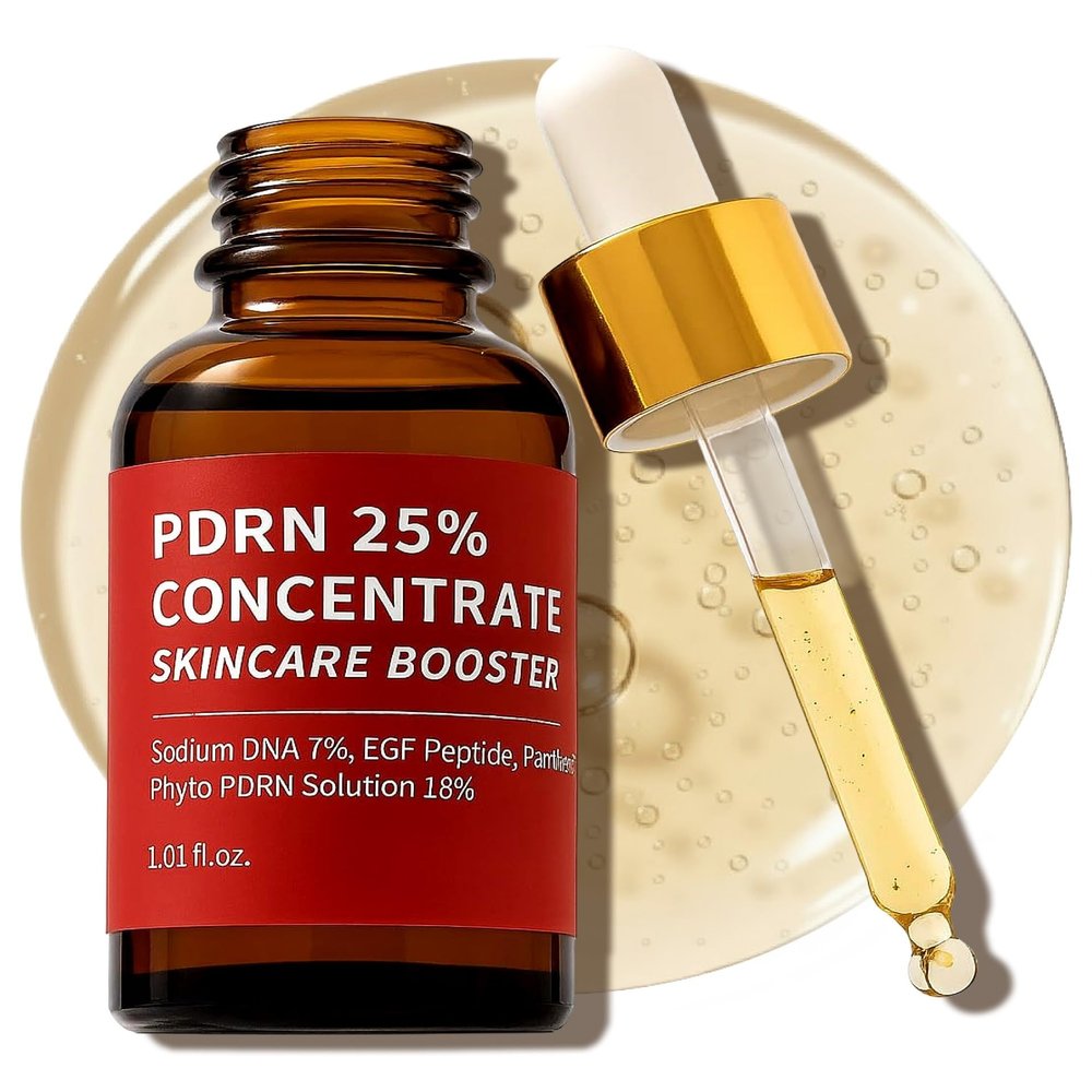 Salmon DNA PDRN 250,000 ppm Concentrate Skincare Booster - Microneedling Serum w/EGF Peptide & PDRN 25% Growth Factor - Anti-Aging Face Serum with Panthenol 1 Fl Oz Korean Skincare