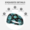 Headbands Head Bands Sweat Band Hair Wrap Headwrap Fashion Workout Yoga Elastic Headbands Running Sports Headband Sweatbands for Women and Men (light blue flowers cool dragons floral) view 4
