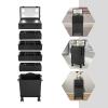 BFDIEEM 5-Tier Makeup Rolling Train Case Large Storage Cosmetic Trolley,LED Professional Cosmetic Organizer Box with Detachable Wheels 14.76*9.65*26.38in, Salon Barber Case Traveling Cart Trunk, Black view 2