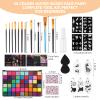 Face Painting Kit for Kids with Book,Stencils,Brushes,Non Toxic Water Activated Face Paint Palette For Halloween,Carnival,Party Costume Makeup Any Creative Activity with Kids(54 Colors) view 2