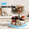 2 Tier Lazy Susan Organizer,9.7 Inch Lazy Susan Turntable for Cabinet,Rotating Spice Rack Organization for Kitchen,Refrigerator, Bathroom, Clear view 2