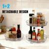 2 Tier Lazy Susan Organizer,9.7 Inch Lazy Susan Turntable for Cabinet,Rotating Spice Rack Organization for Kitchen,Refrigerator, Bathroom, Clear view 3