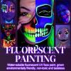 Face Body Paint, Glow in the Dark, 12 Color Face Paint Palette for Halloween Party Cosplay, with 2 Professional Artist Brushes, Water Activated Eyeliner, Washable Non-Toxic Halloween Makeup view 2