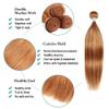 Hydtxc Bundles Human Hair 12 14 16 Inch P27/30 Straight Wave Human Hair Bundles Unprocessed Brazilian Virgin Hair Double Weft Quick Weave for Black Women view 3