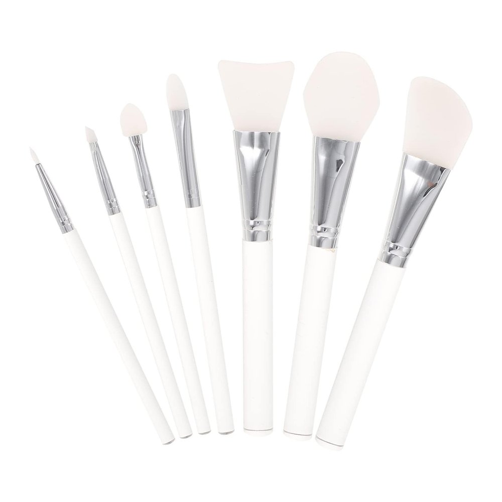 7pcs Makeup Brush Acrylic Handle Facial Mask Eyeliner Eyeshadow Lip Brush Kit for Women Skin-friendly Easy to Clean Non-absorbent Design for Makeup and Crafts
