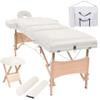 3-Zone Folding Massage Table and Stool Set 3.9" Thick White, Health & Beauty, Personal Care, Massage Tables, 110156 view 1
