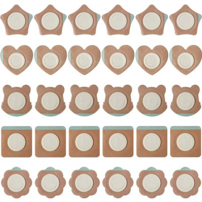 Joygoodta Castor Oil Belly Button Patch 30Pcs Moisture Absorbent Self Adhesive Castor Oil Patches No Wash & Breathable, Mix Shape, Skin Color