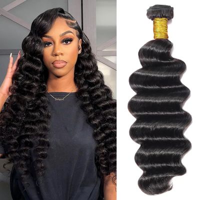 12A Bundles Human Hair Loose Deep Wave Human Hair Bundle 26 Inch Loose Deep Wave Natural Black Color Soft 100% Unprocessed Brazilian Virgin Hair Bundle 1 Bundle 100g
