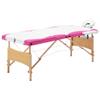 Foldable Massage Table 3 Zones Wood White and Pink, Health & Beauty, Personal Care, Massage Tables, 110218 view 1