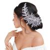 10 Crystal Rhinestone Bridal Hair Comb, Elegant Pearl Side Comb For Weddings, Curved Design For Brides view 1
