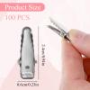 100PCS Sliver Metal Small Alligator Clips Shimmeroo Alligator Clips for Crafts 0.94x0.24inch Crocodile Clip for Hair Accessories Women Arts Crafts Accessory DIY Supplies view 2