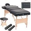 3-Zone Folding Massage Table and Stool Set 3.9" Thick Black, Health & Beauty, Personal Care, Massage Tables, 110157 view 1