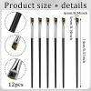 12 Pcs Eyeliner Eyebrow Fine Angled Brush Fine Eyebrow Tint Brush Tip Thin Slanted Flat Makeup Brushes Eyeshadow Tint Lamination Brushes Slanted Flat Eye Shadow for Cosmetic view 3
