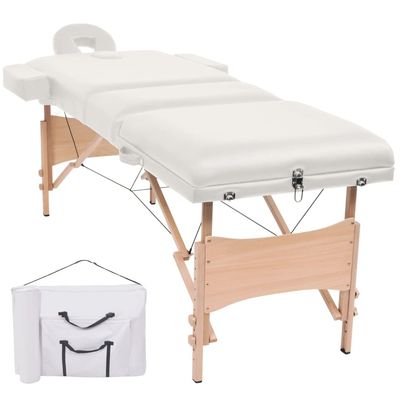 3-Zone Folding Massage Table 3.9" Thick White, Health & Beauty, Personal Care, Massage Tables, 110152