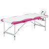 2-Zone Foldable Massage Table Aluminum White and Pink, Health & Beauty, Personal Care, Massage Tables, 110234 view 1