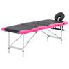 4-Zone Foldable Massage Table Aluminum Black and Pink, Health & Beauty, Personal Care, Massage Tables, 110248 view 1