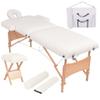 2-Zone Folding Massage Table and Stool Set 3.9" Thick White, Health & Beauty, Personal Care, Massage Tables, 110154 view 1
