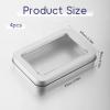 4 Pcs Cotton Swab Holder for Travel, Portable Floss Picks Case with Transparent Window, Small Metal Storage Box with Dustproof Lid, Flosses Pick Holder Boxes for Travel, Cotton Swabs Hair Ties Floss view 2