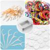 4 Pcs Cotton Swab Holder for Travel, Portable Floss Picks Case with Transparent Window, Small Metal Storage Box with Dustproof Lid, Flosses Pick Holder Boxes for Travel, Cotton Swabs Hair Ties Floss view 3