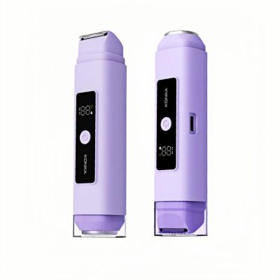 Electric Hair Trimmer for Women,2-in-1 Bikini & Body Shaver with LED Screen,Cordless Body Shaver for Trip,Replaceable Lady Facial Razor USB Rechargeable,IPX6 Waterproof&Easy Cleaning, (Blue)