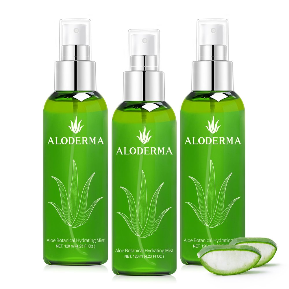 Aloderma Aloe Botanical Hydrating Mist Made with 82% Organic Aloe Vera - Soothing, Moisturizing Facial Spray with Panthenol - Refreshes, Invigorates Skin Throughout the Day, 120ml/4.23Oz (3)