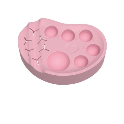 Eyelash Perming Palette Silicone Lash Lift Tool Tray with Multiple Grooves & Holes for Lash Lift Glue, Perm Lotion, Tint, Brow Lamination & Eyelash Extension Supplies (Pink)