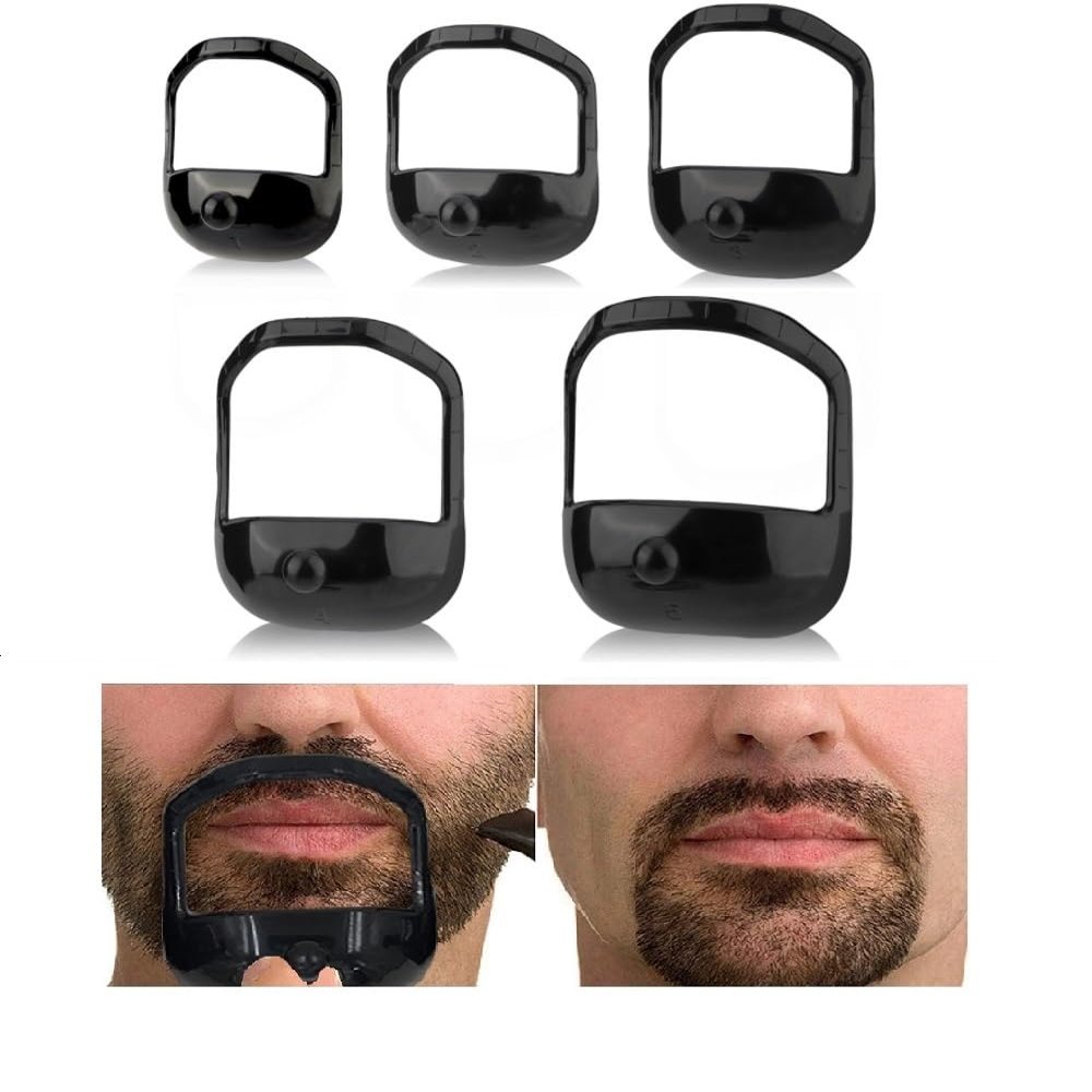 5 PCS Beard Shaper Set for Men - Goatee Shaper, Beard Lineup Tool, Beard Template & Stencil, Versatile Face Hair Styling Tool