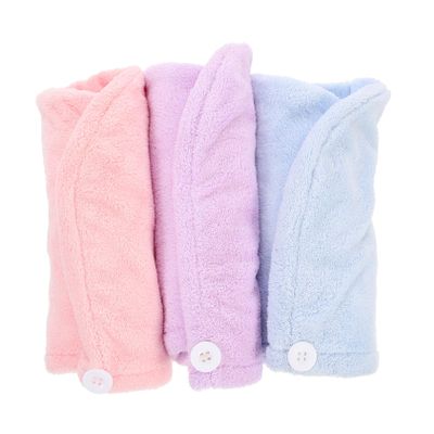 VICASKY 3pcs Microfiber Hair Towel Wraps Fast Drying Absorbent Hair Turbans Soft Frizz Bath Dryer Caps in Pink for Women