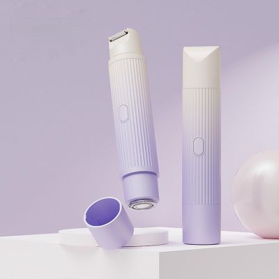 Bikini Trimmer for Women - Painless Electric Razors for Silk Skin,Cordless Body Shaver for Trip,Replaceable Lady Facial Razor, IPX7 Waterproof&Easy Cleaning, USB Charge Dock (Purple)