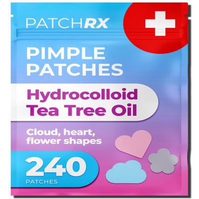 PatchRx Pimple Patches for Face - Cute (Hearts, Clouds, Pink and Blue) - Zit Star Sticker (240 Pack)
