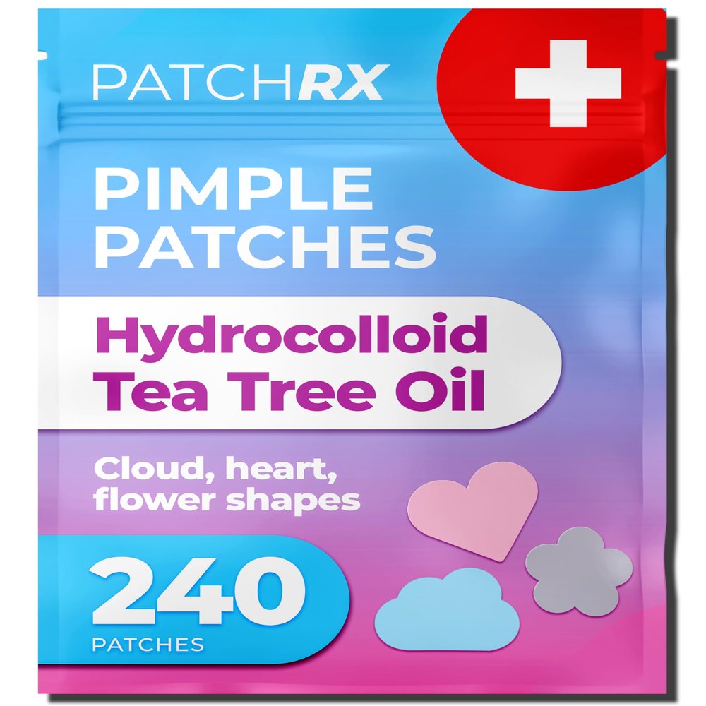 PatchRx Pimple Patches for Face - Cute (Hearts, Clouds, Pink and Blue) - Zit Star Sticker (240 Pack)