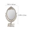 CLISPEED Retro Desktop Makeup Mirror Rotatable Relief Girl Design Clear Double Sided Vanity Mirror Compact for Home Dorm Dressing Table view 2