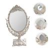CLISPEED Retro Desktop Makeup Mirror Rotatable Relief Girl Design Clear Double Sided Vanity Mirror Compact for Home Dorm Dressing Table view 3