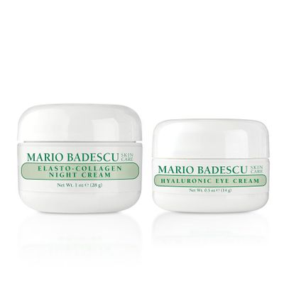 Mario Badescu Elasto-Collagen Night Cream & Hyaluronic Eye Cream Bundle Nourishing Face Moisturizer & Hydrating Under Eye Formula for Dark Circles & Facial Care, Beauty and Personal Care Gift