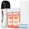 Waxers Roll on Wax Kit Professional Soft Wax Roller Depilatory for Coarse & Thick Hair Removal Waxing Roller Cartridge for Women Men at Home Rose view 1