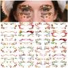 24 Pairs Christmas Eyeliner Temporary Tattoos for Adults and Kids, Glitter Eyes Tattoos for Christmas Makeup, Waterproof Golden Santa, Christmas trees, Holly, Snowman Face Tattoos for Christmas Gift view 1