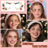 24 Pairs Christmas Eyeliner Temporary Tattoos for Adults and Kids, Glitter Eyes Tattoos for Christmas Makeup, Waterproof Golden Santa, Christmas trees, Holly, Snowman Face Tattoos for Christmas Gift view 3