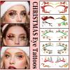 24 Pairs Christmas Eyeliner Temporary Tattoos for Adults and Kids, Glitter Eyes Tattoos for Christmas Makeup, Waterproof Golden Santa, Christmas trees, Holly, Snowman Face Tattoos for Christmas Gift view 4